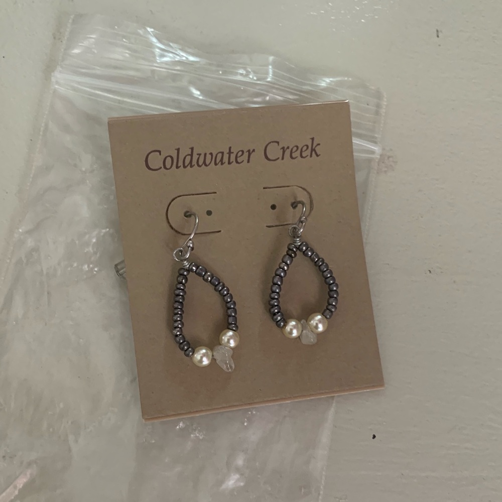Coldwater Creek teardrop beaded earrings
